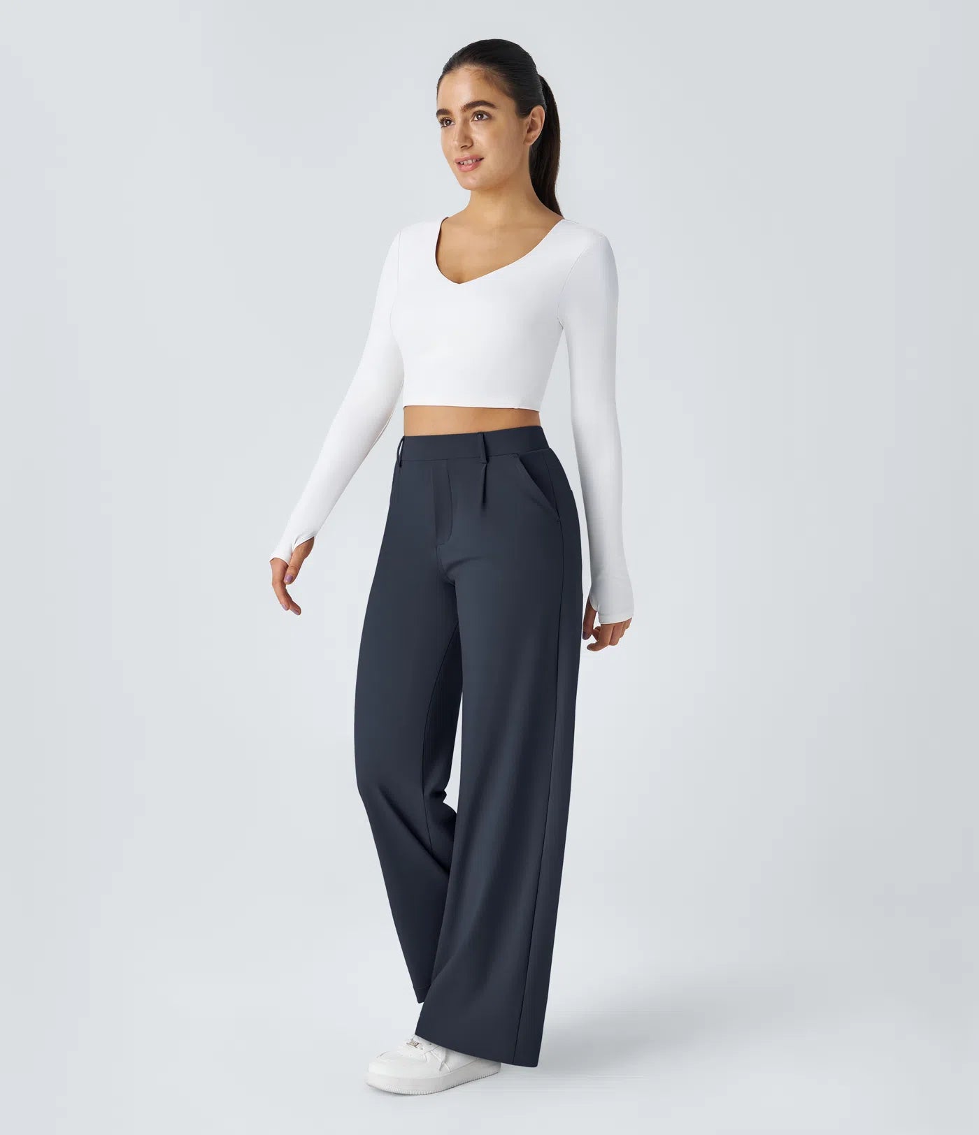 Lunara Women's High Waisted Trousers