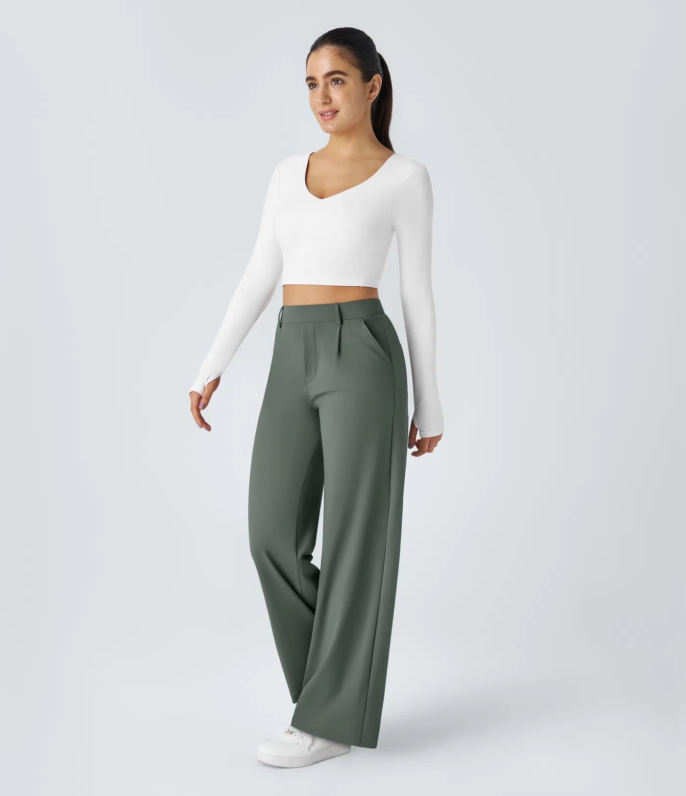 Lunara Women's High Waisted Trousers
